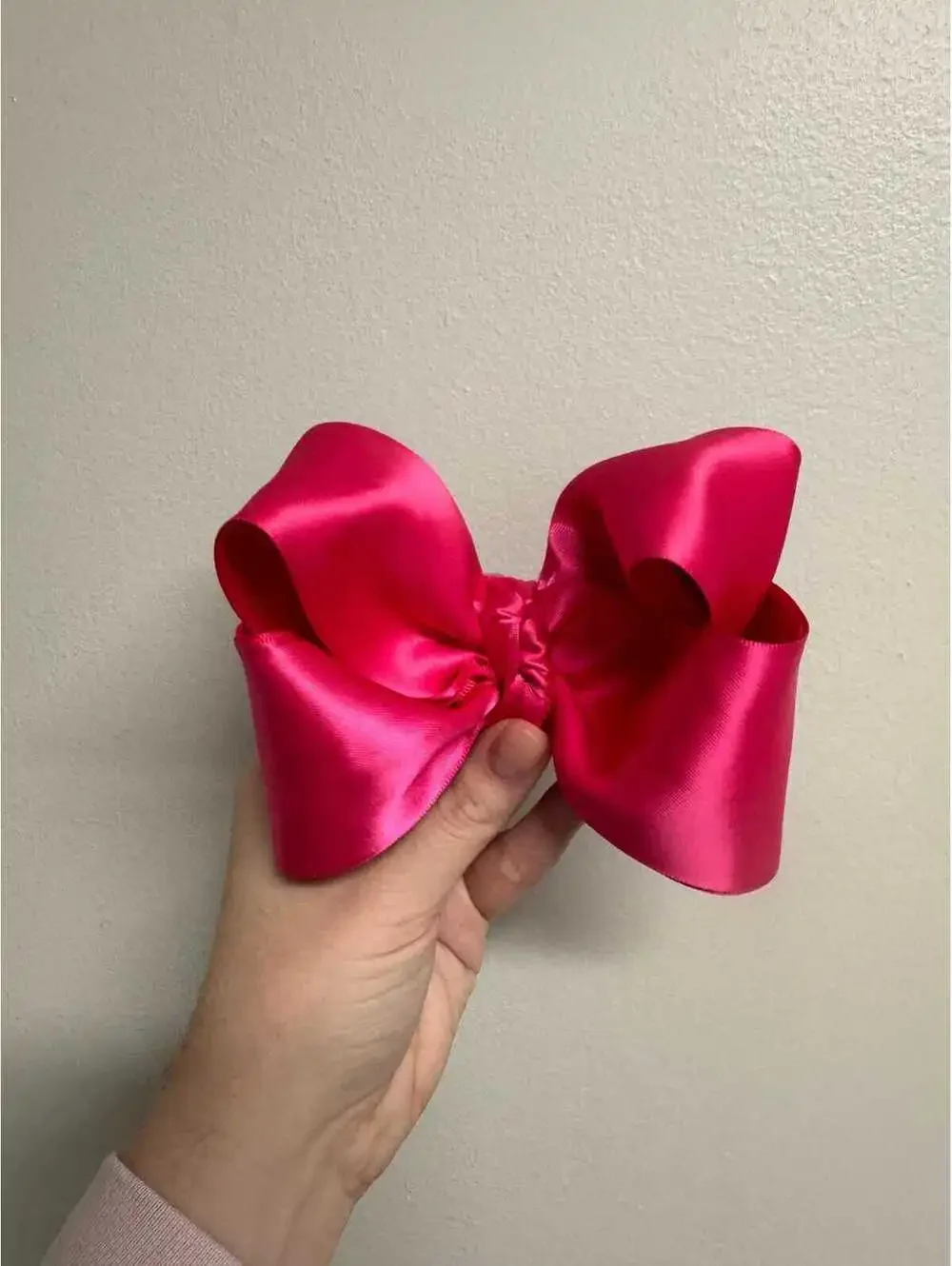 Hot Pink Satin Hair Bow | 5 Inch Boutique Hair Bow on Alligator Clip